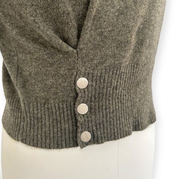 3.1 Phillip Lim Cashmere Sweater Mock Neck Pullover 3/4 Sleeve Green XS - Picture 4 of 8